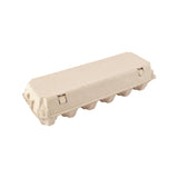 12-Egg Carton (1x12) - Natural Pulp, Flat Blank Top