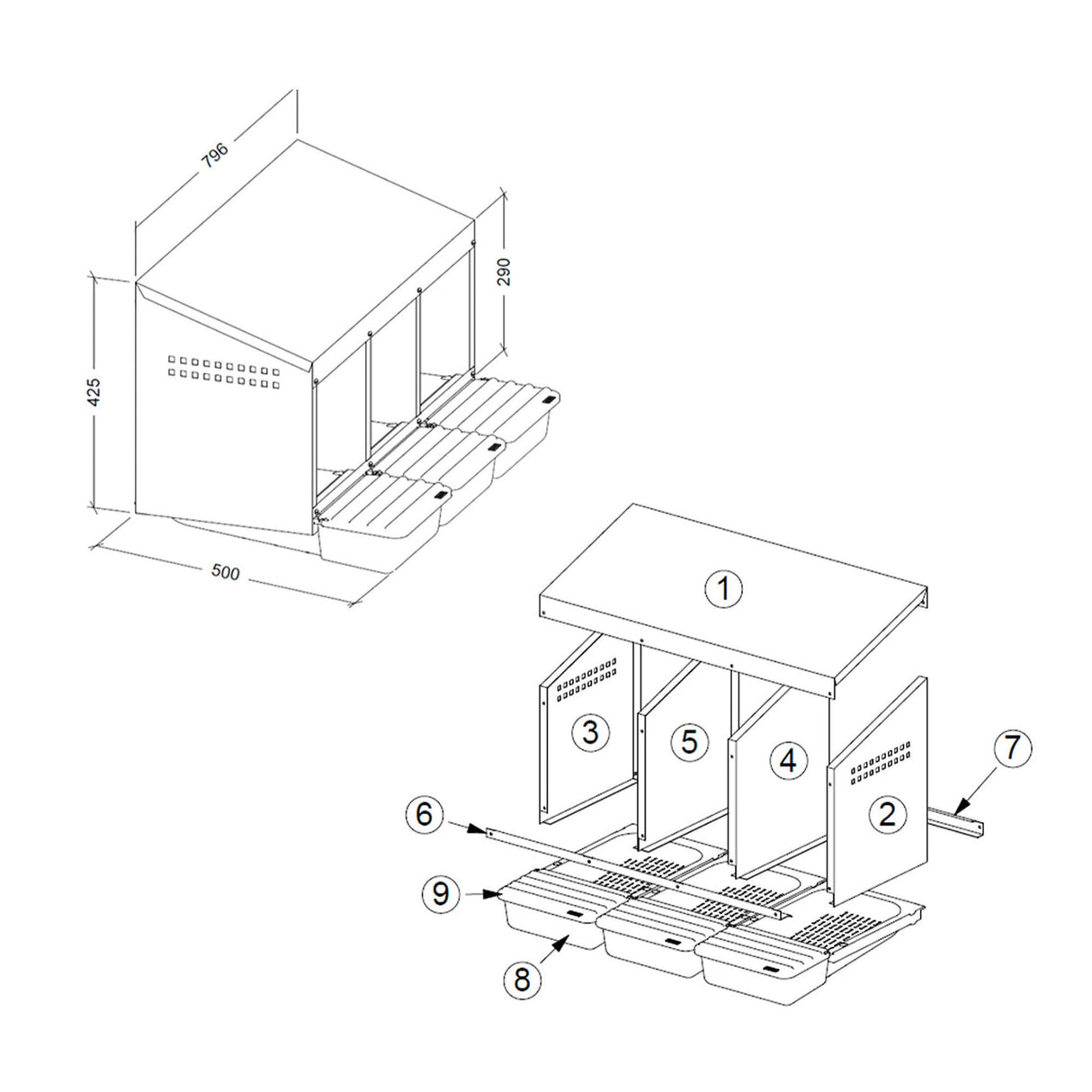 EggHouse Galvanized Nesting Box (Up to 30 Birds)