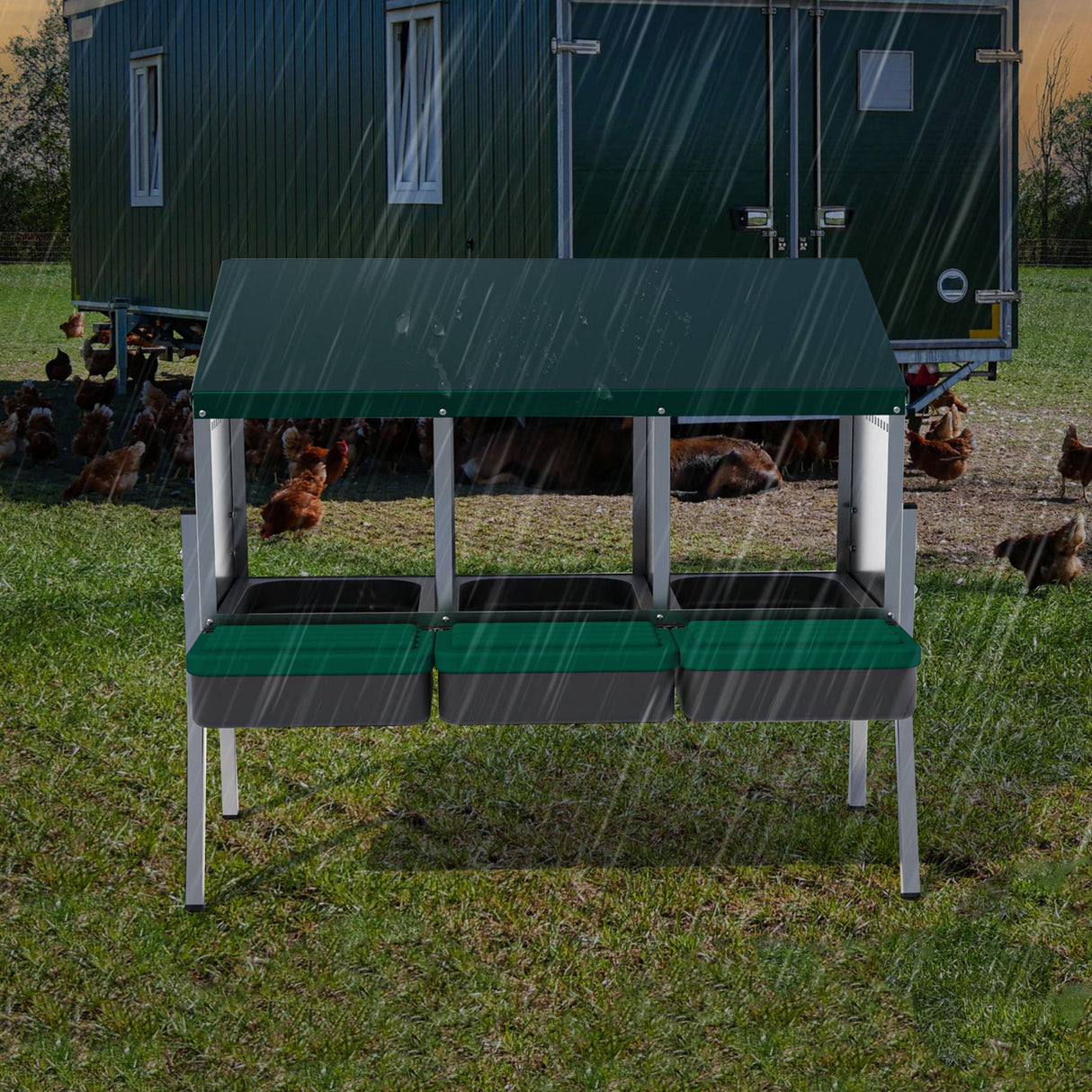 EggHouse Galvanized Nesting Box (Up to 30 Birds)