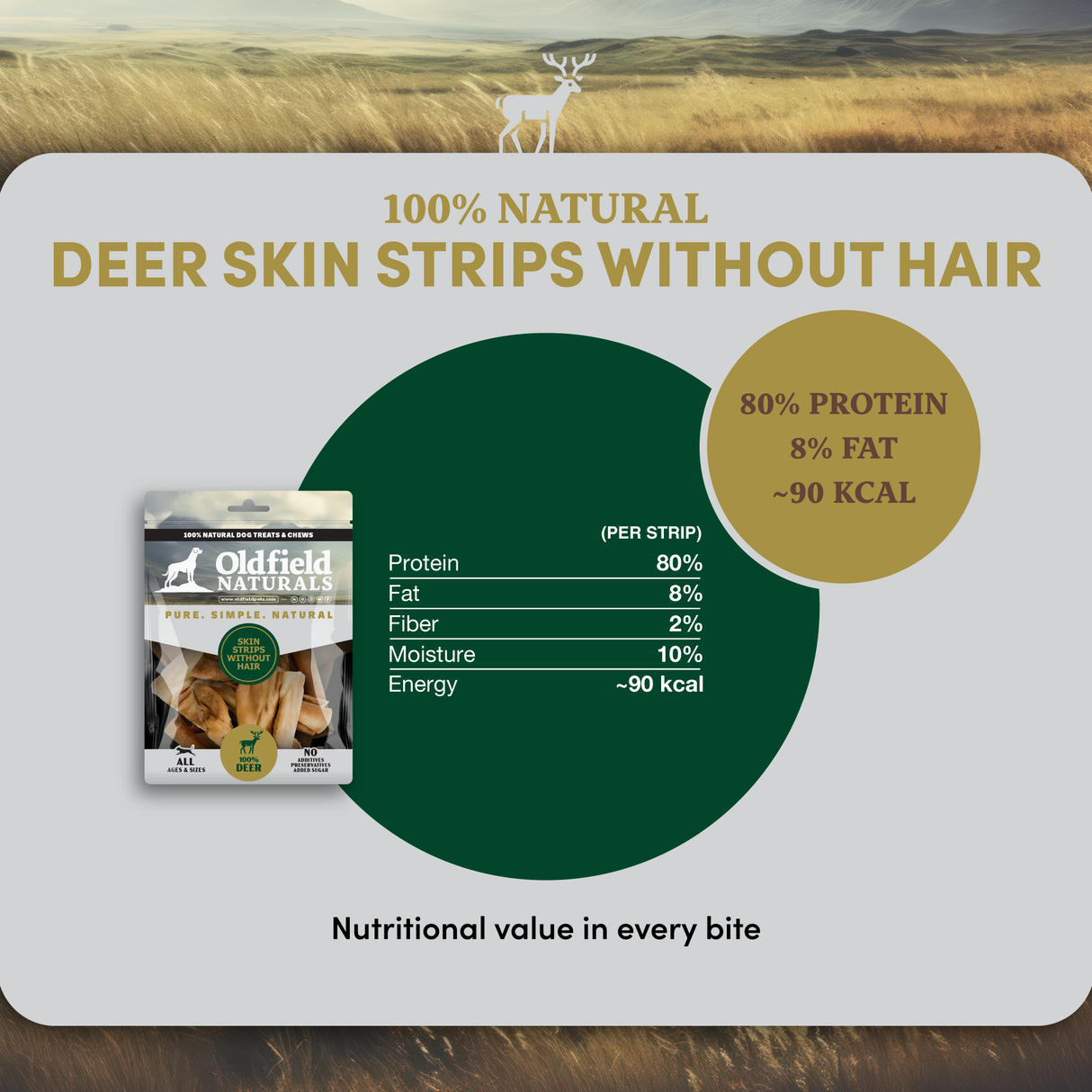 Deer Skin Strips - Dog Treats