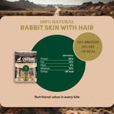 Rabbit Skin with Hair - Dog Treats