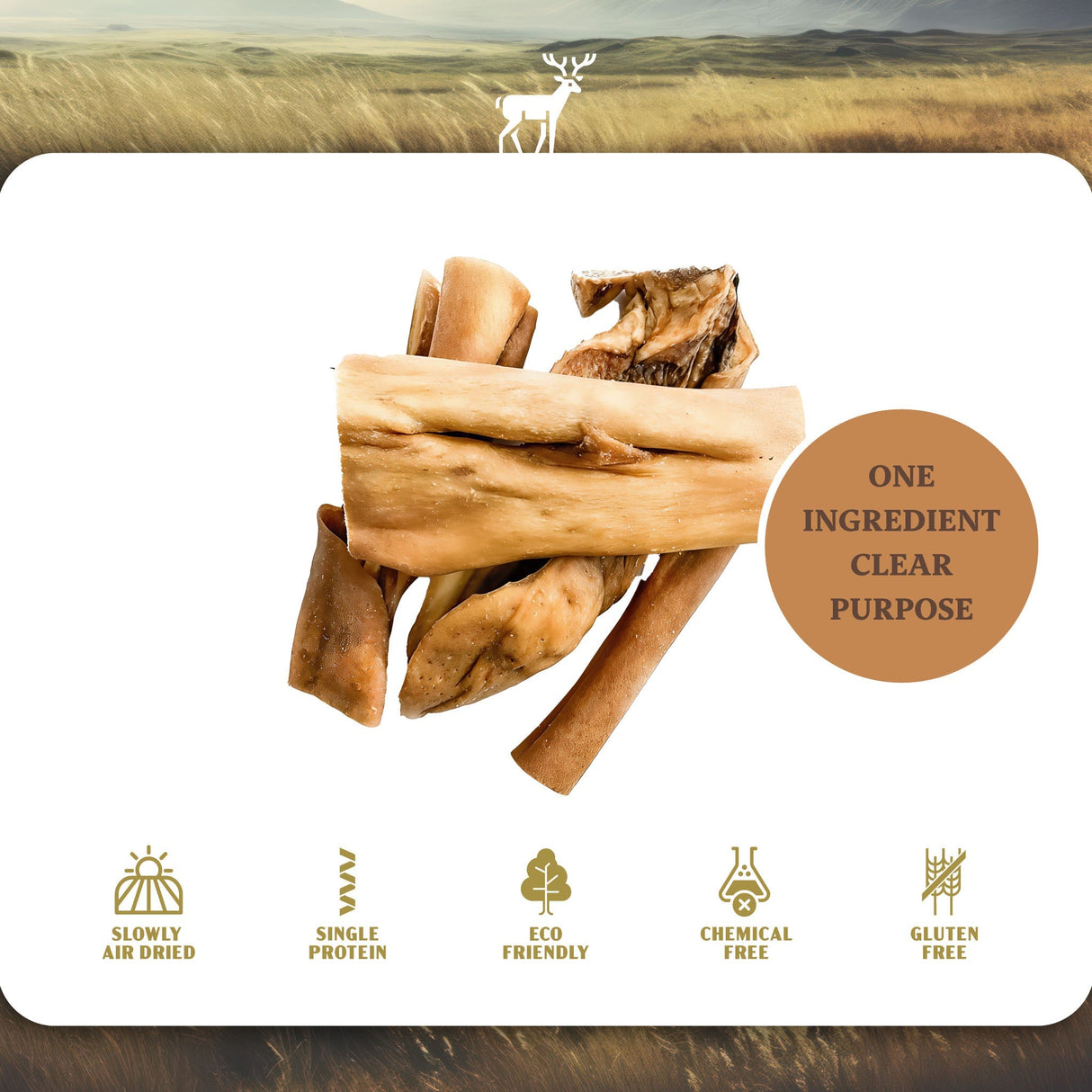 Deer Skin Strips - Dog Treats