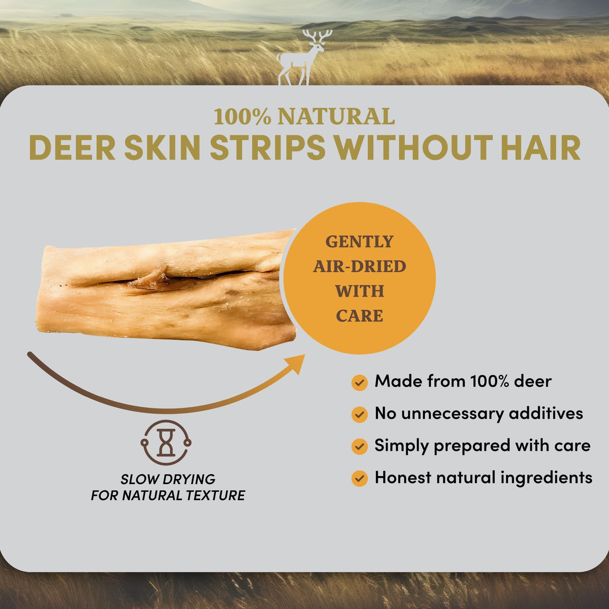 Deer Skin Strips - Dog Treats
