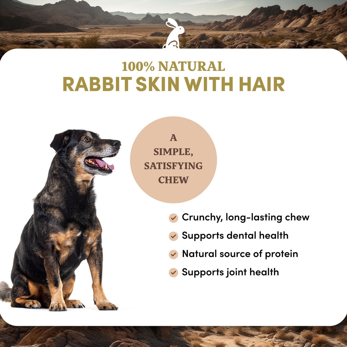 Rabbit Skin with Hair - Dog Treats