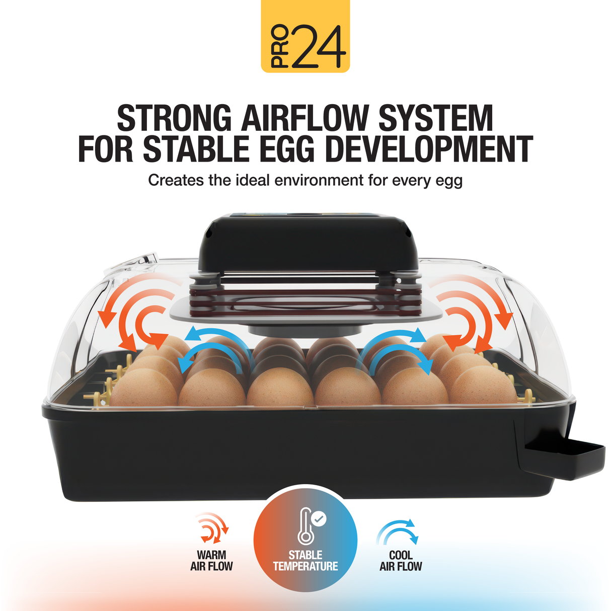 Pro24 Tabletop Automatic Egg Incubator (24 Eggs)