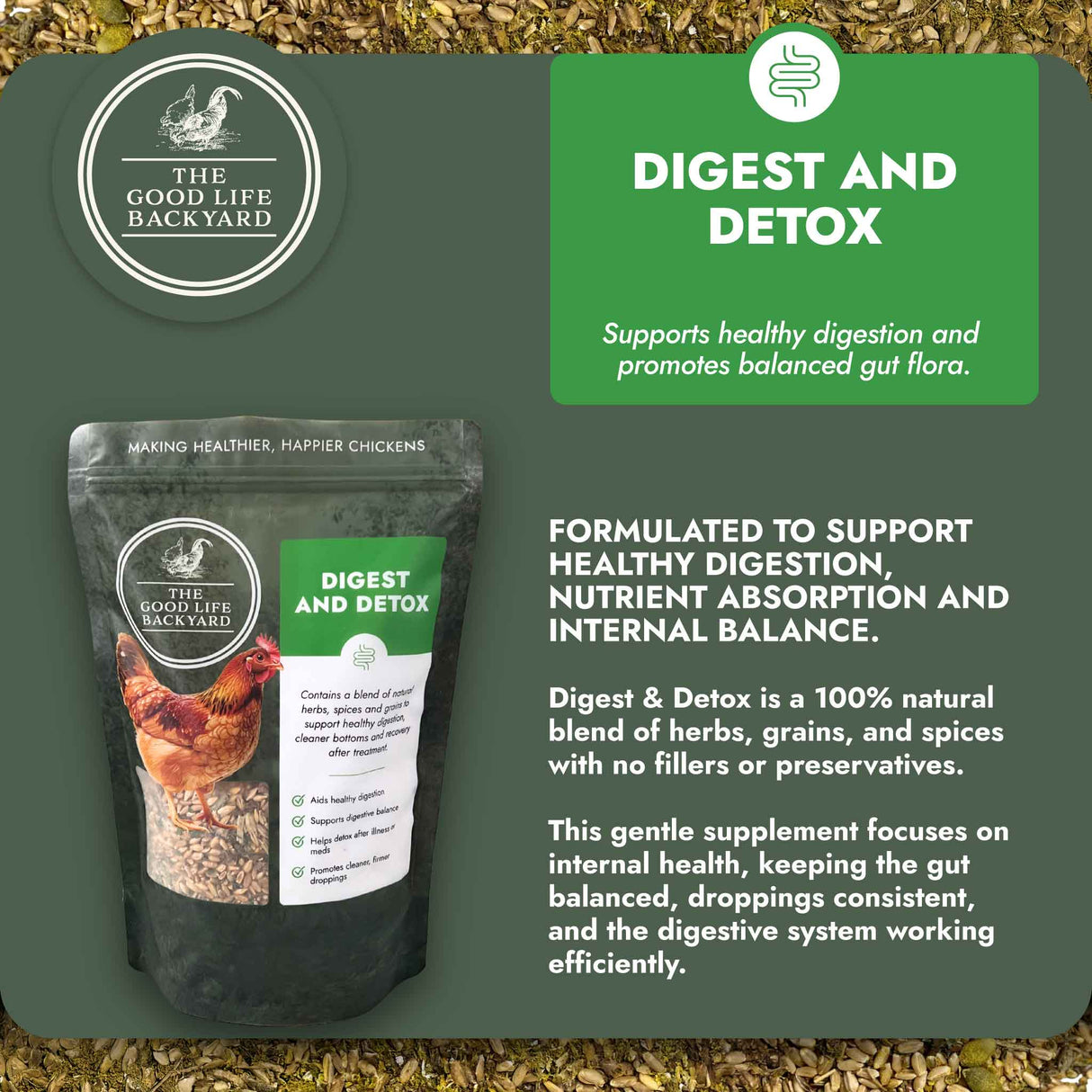 Digest & Detox - Gut Health Blend (Chicken Feed Additive)
