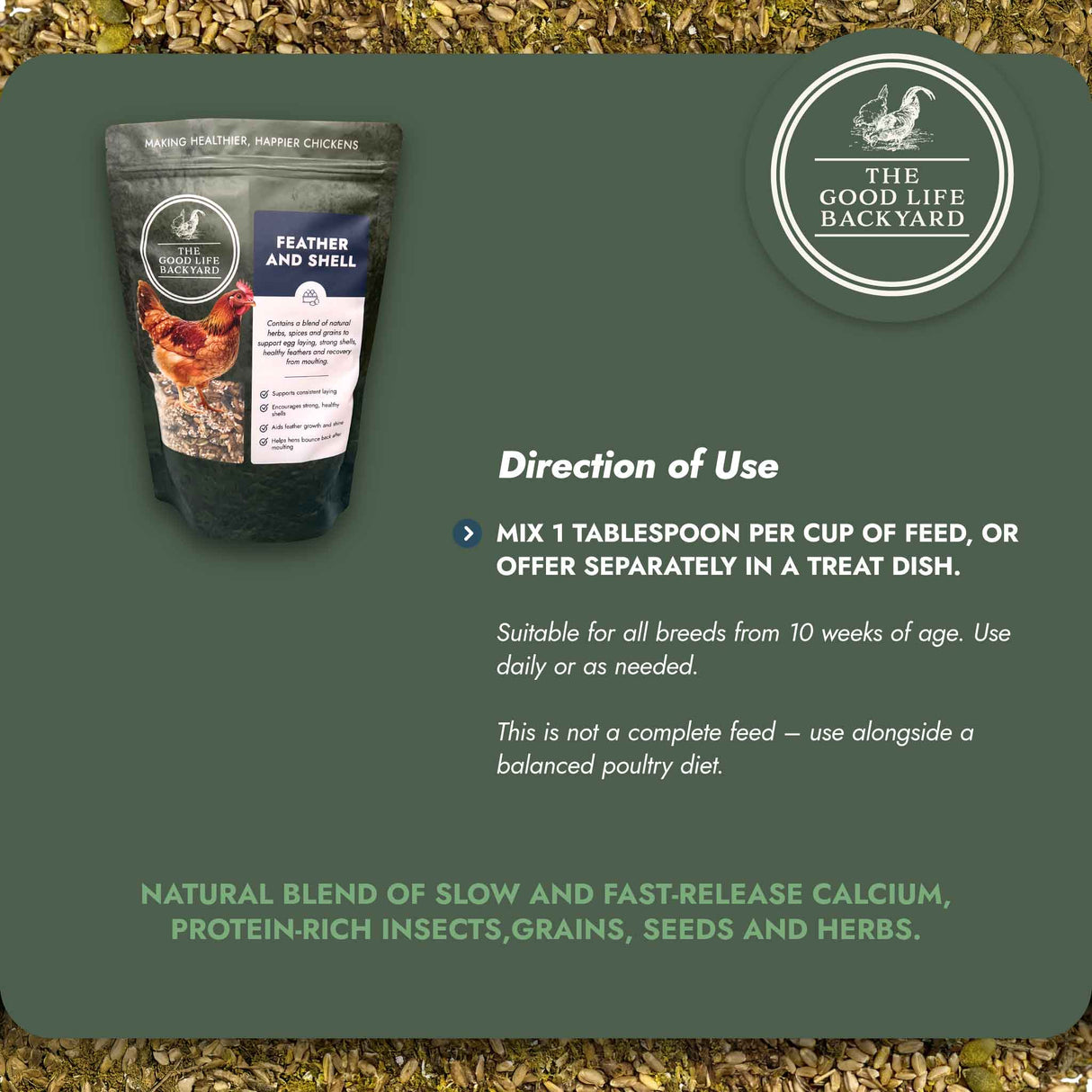 Feather and Shell - Calci-Protein Blend (Chicken Feed Additive)
