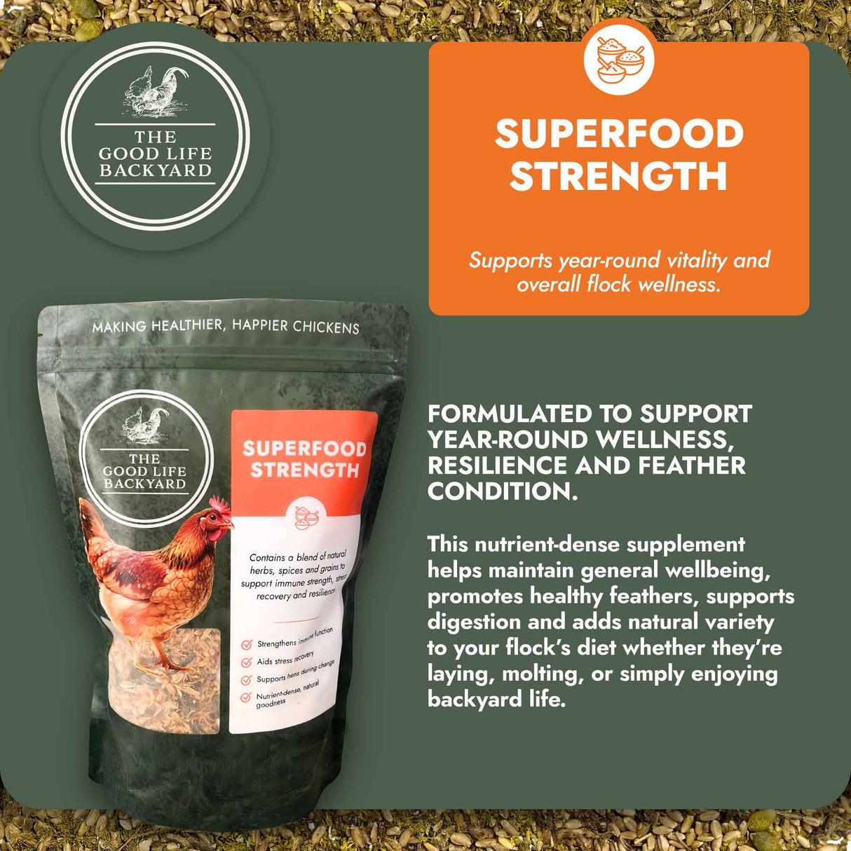 Superfood Strength - General Wellbeing (Chicken Feed Additive)