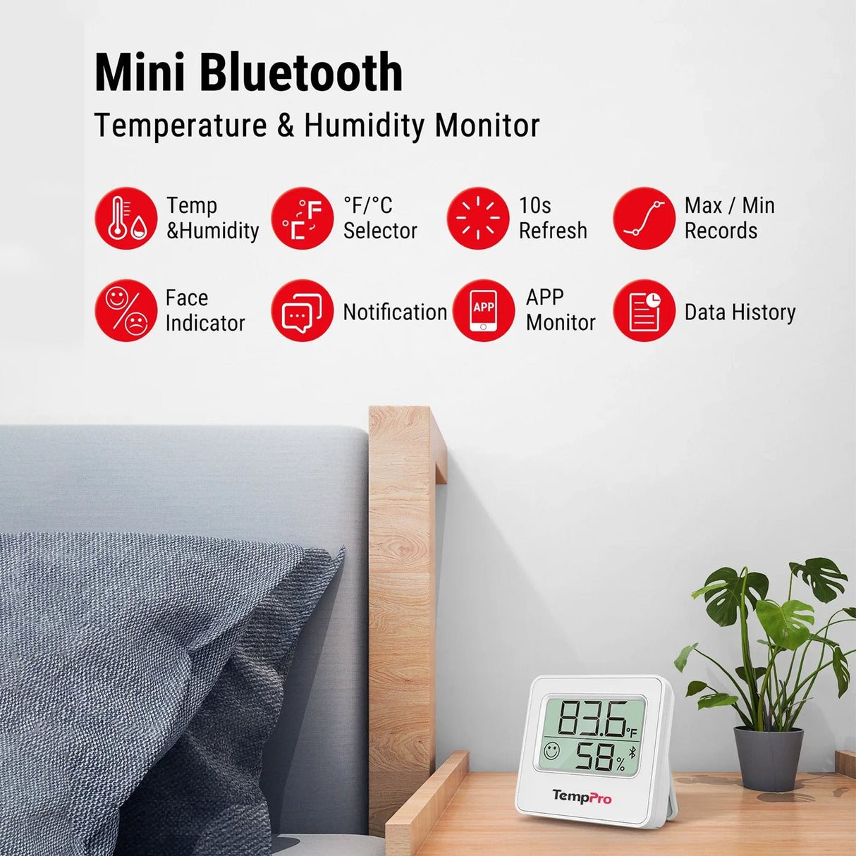 ThermoPro Bluetooth Indoor Humidity & Temperature Monitor - TP357